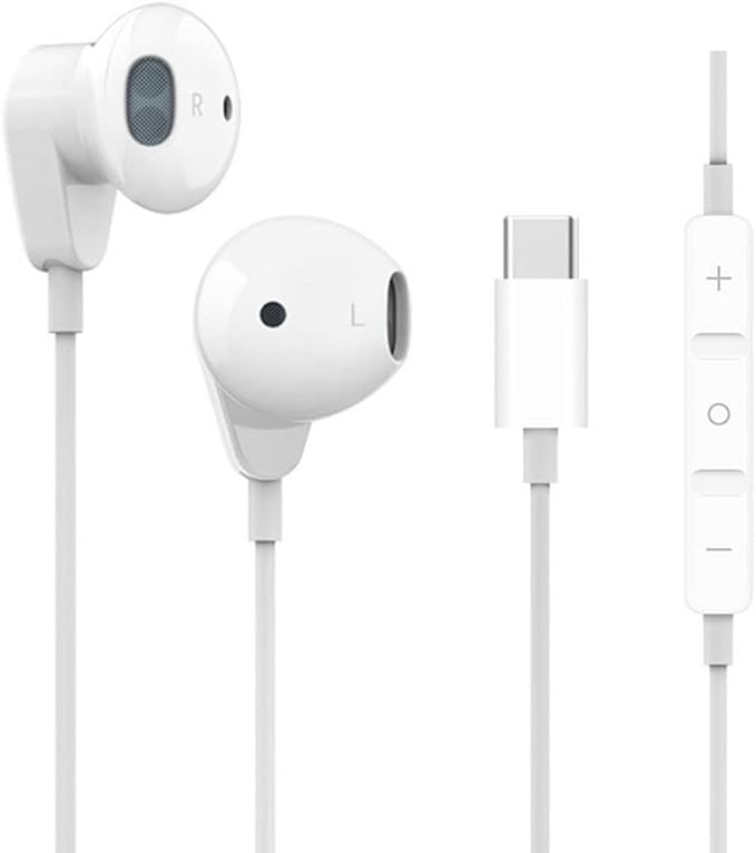 usb c 耳塞带麦克风有线耳机,适用于三星 galaxy z flip 3,s21 ultra